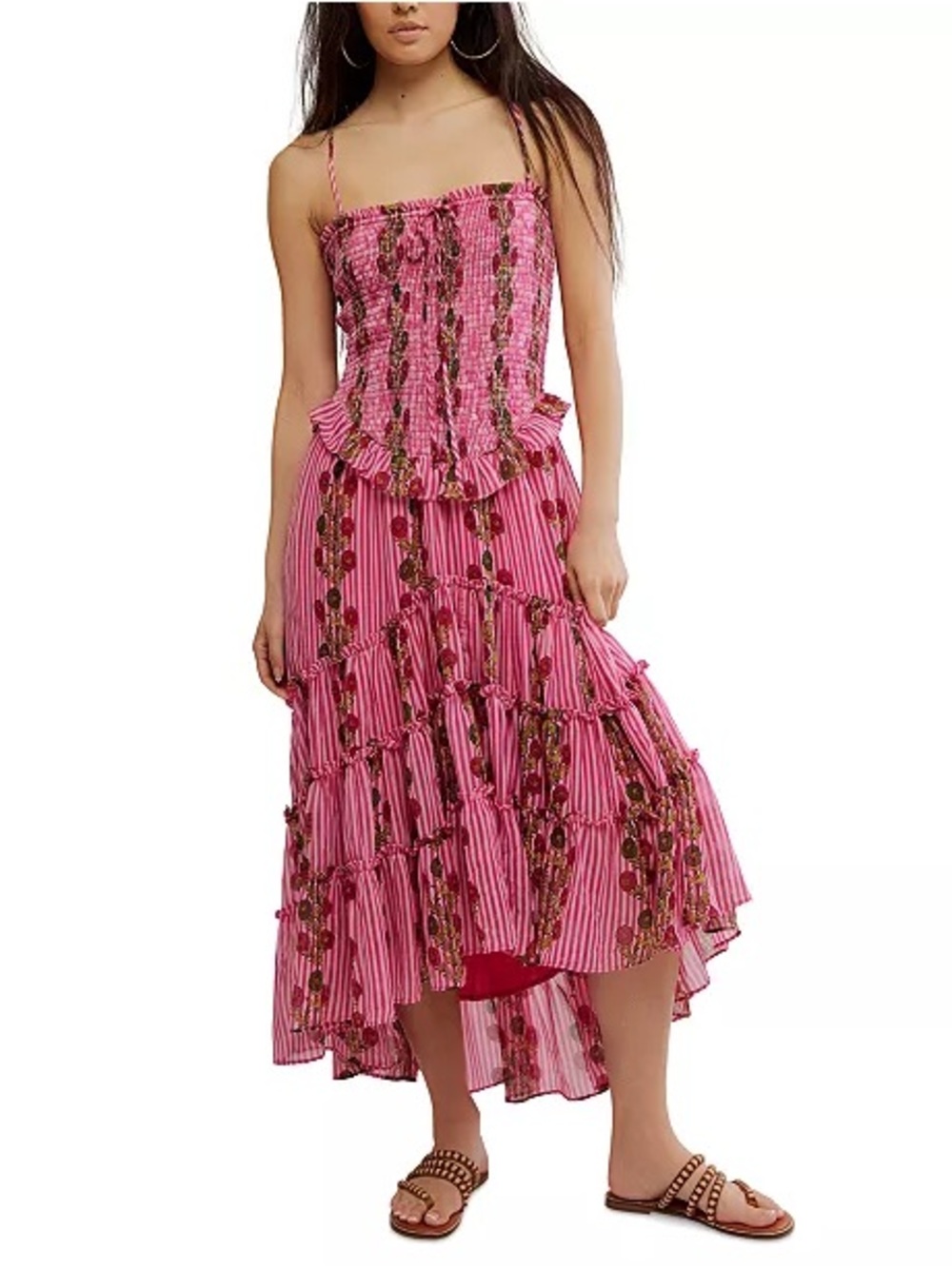 Free People Women's Alejandra Sleeveless Floral Smocked Midi Dress, Size M